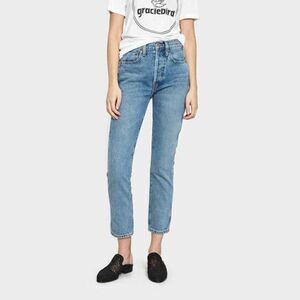 CLEARANCE - Re/Done Originals Double Needle Crop High Rise Button Fly Jeans